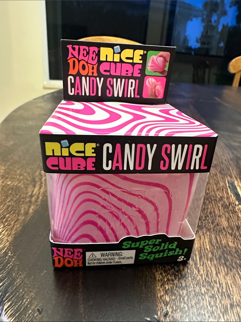 Needoh Nice Cube Candy Swirl Super Solid Squish - Pink by